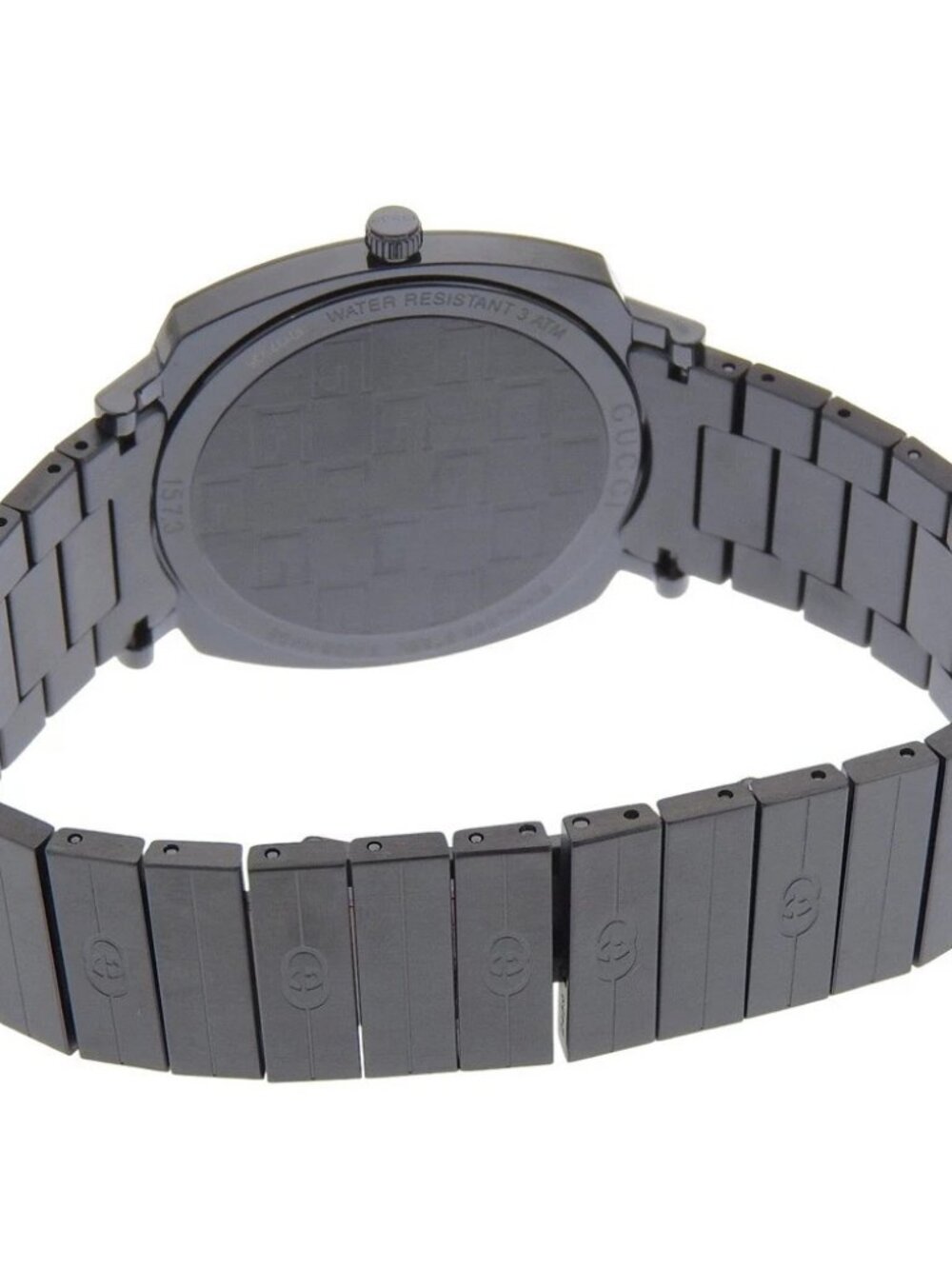 GUCCI grip Watches 157.3 black blackDial Stainless Steel Quartz Analog dis... - Picture 4 of 13